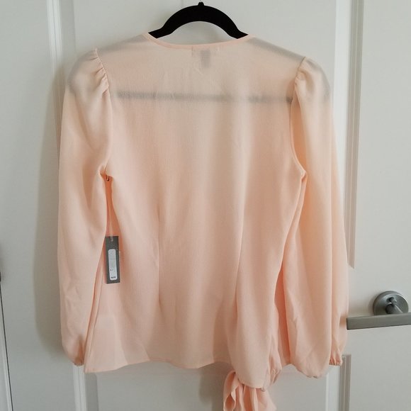 NEW Chealsea28 | Peachy pink wrap blouse Small - Picture 3 of 15